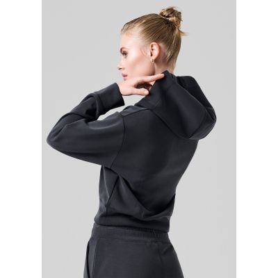 3. CASALL Peachy V-Neck Hoodie Black