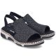 3. Comfortable women's black platform sandals Rieker 66241-00