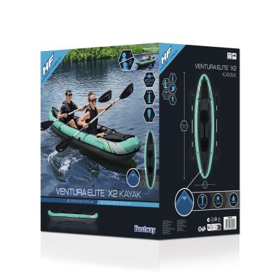 25. Bestway 65052 / 24 Sport Kayak 2 Seater Black, Green, Gray, Mint Acrylonitrile Butadiene Styrene (ABS), Nylon, Polyester, Polypropylene (PP), Polyvinyl Chloride (PVC) Inflatable Kayak