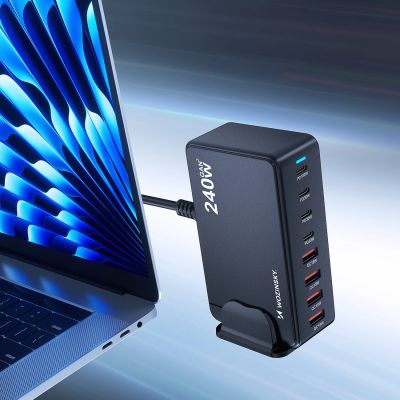 6. Wozinsky 240W GaN QC3 Charging Station - Black