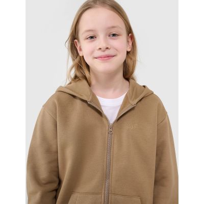 5. Girls' sweatshirt with a hood, 4F Junior 4FJRAW24TSWSF1830-83S