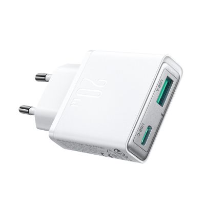 6. Joyroom JR-TCF14 20W USB-A USB-C Super Slim Wall Charger - White