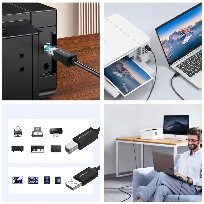 10. Wozinsky WKDDY4S USB-B - USB-A 480Mb/s Cable 1m - Black