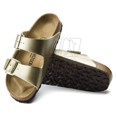 2. Birkenstock Arizona Birko-Flor Gold Women's Slides Regular Wide (1016110)