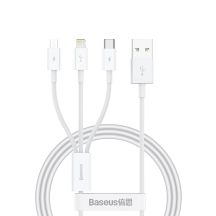 Baseus Superior Series USB-A - USB-C / Lightning / micro USB 3.5A cable 0.5m - white