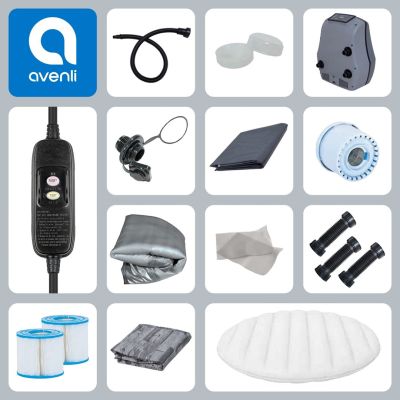3. AVENLI NICE GARDEN SPA, PUMPED SWIMMING POOL, HYDROMASSAGE 204X70 SILVER 6-PERSON BRICK