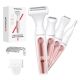 MAXGROOM ZC-T18 multifunctional women's trimmer with replaceable tips - white and pink