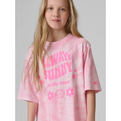 3. Girls' cotton T-shirt 4F 4FJRSS26TTSHF3911-56A