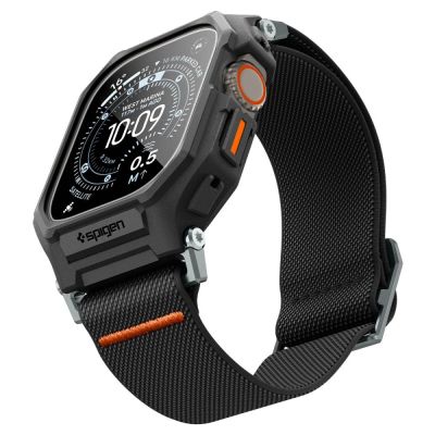 4. Spigen Lite Fit Pro Strap + Tempered Glass Screen Protector for Apple Watch Ultra 49mm - Black