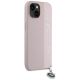 4. Karl Lagerfeld Saffiano Rhinestones & Charm case for iPhone 15 / 14 / 13 - pink
