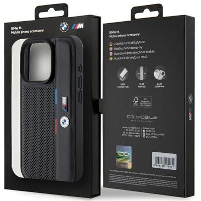 8. BMW Perforated Tricolor Line case for iPhone 15 Pro - black