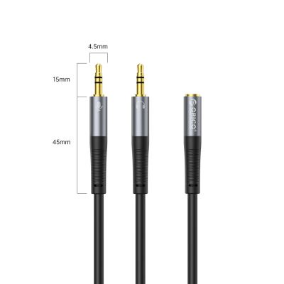 2. Orico AX1 audio adapter mini jack 3.5 mm headphone and microphone splitter 0.5 m - black