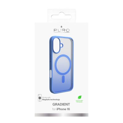9. Puro Gradient MagSafe Silicone Case for iPhone 16 - Blue