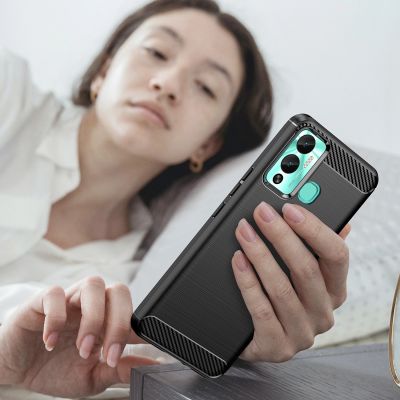 7. Carbon Case case for Infinix Hot 12 Play NFC / Hot 12 Play flexible silicone carbon cover black
