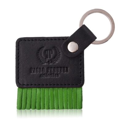 Paolo Peruzzi Green Genuine Leather Keychain - T-88 BL/GE