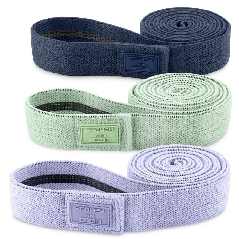 2. Set of 3 Spokey COTI FLEX SET fabric resistance bands