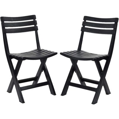 31. SET OF 4 FOLDABLE PLASTIC CATERING CHAIRS KOMODO ANTHRACITE