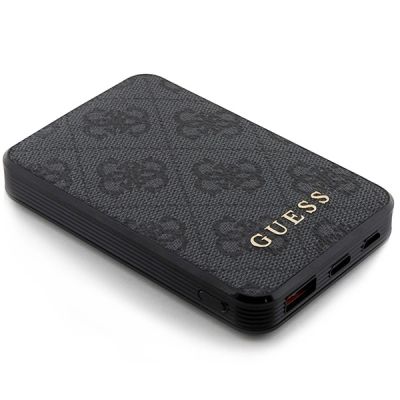 3. Guess Powerbank 15W GUPB5LP4GEGK 5000mAh black/black 4G Leather Metal Logo