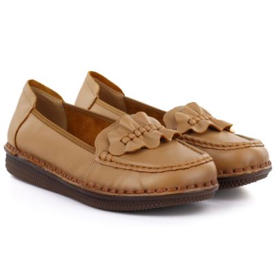 3. Women's leather loafers camel Artiker 58C1504