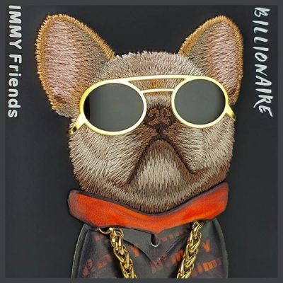 7. Nimmy Glasses Cool Dog Case for iPhone 15 Pro - Black