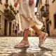 10. Women's beige wedge sandals Rieker 66201-62