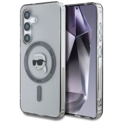 Case Karl Lagerfeld Button Karl Head Printed Logo MagSafe Samsung Galaxy S25 black