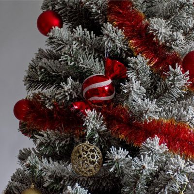 5. MICA RED GLASS CANDY-SHAPED CHRISTMAS BAUBLE