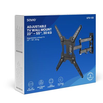 5. SAVIO ADJUSTABLE TV MOUNT UTV-03 23''–55'' 30 KG
