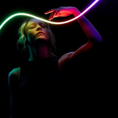 9. Twinkly Candies – 100 Candle-Shaped RGB LED Lights, Green Cable, USB-C