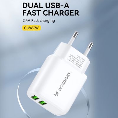 6. Wozinsky CUWCW 2.4A 2 x USB-A Wall Charger - White