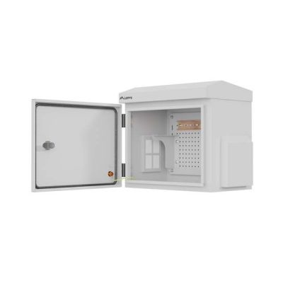 23. 10" HERMETIC IP55 WALL/POLE MOUNTING RACK CABINET 320X220X300 GRAY LANBERG (ASSEMBLED)