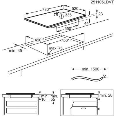 15. ELECTROLUX EIS82453 SenseBoil induction hob 78 cm