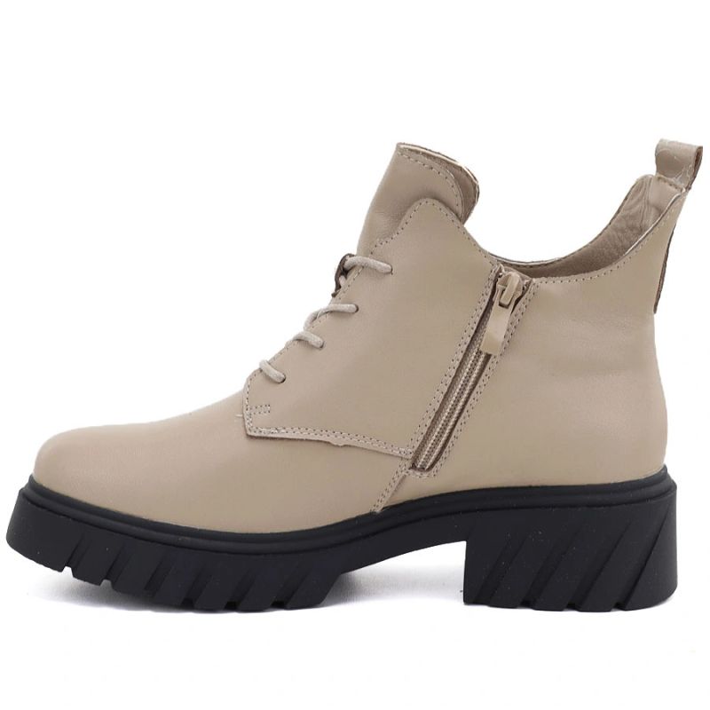 7. Women's beige leather ankle boots on the platform M.Daszyński SFY2502-11ac