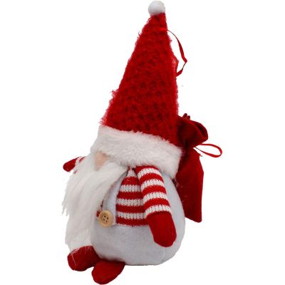 5. DECORATIVE SANTA CLAUS WITH GIFT BAG 25CM WHITE