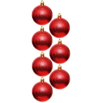 49. DECORATIVE PLASTIC BALL 6CM SET 35 PCS RED