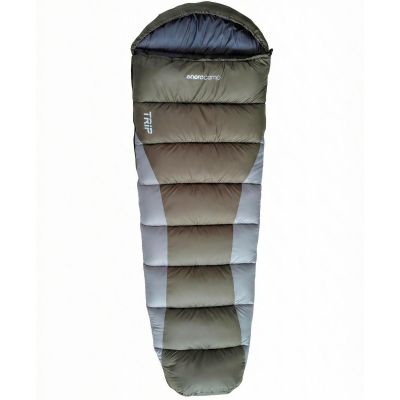 6. TRIP GREEN-GRAY TOURIST SLEEPING BAG WITH COMPRESSION 210X80X50CM ENERO CAMP