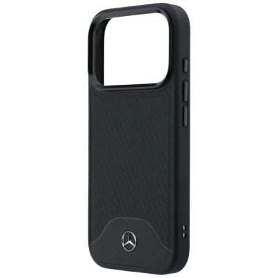 6. Mercedes Leather Wood Effect and Curve MagSafe case for iPhone 17 Pro Max - black