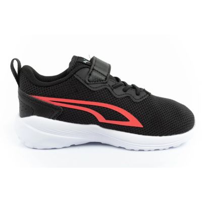 4. Puma Kids' All-Day Sports Sneakers with Hook-and-Loop Fastener, Black and Comfortable