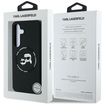 8. Karl Lagerfeld Silicone Double Heads And Circle MagSafe Samsung Galaxy S25 Plus case black