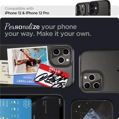 9. Spigen Ultra Hybrid Case for iPhone 12 / iPhone 12 Pro - Matte Black