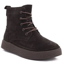 Women's leather ankle boots in chocolate suede Sergio Leone BT-30