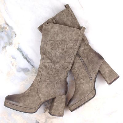 6. Jezzi W JEZ416B khaki insulated ankle boots with elastic band