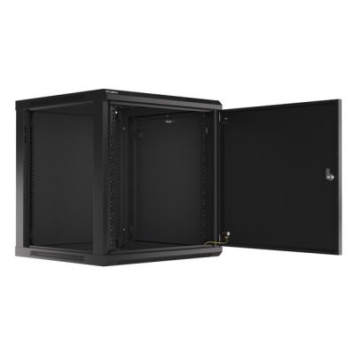 LANBERG WALL-HUNG RACK CABINET 19" 12U 600X600 METAL DOOR BLACK (FLAT PACK) WF01-6612-00B