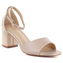 Women's beige and gold heeled sandals Potocki LE20339