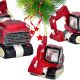 GLASS FIGURINE CHRISTMAS ORNAMENT VEHICLE EXCAVATOR MICA