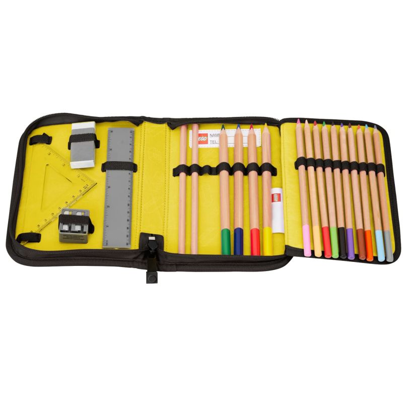 4. LEGO Bricks Pencil Case With Content 20085-2511 Black One size