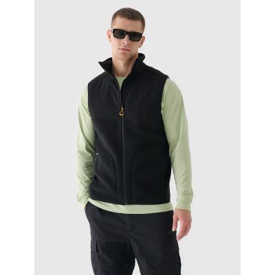 Men's sherpa vest with stand-up collar 4F 4FRAW24TVESM172-20S