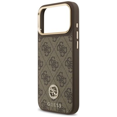 6. Guess 4G Strass Logo MagSafe Case for iPhone 18 Pro Max / 17 Pro Max – Brown