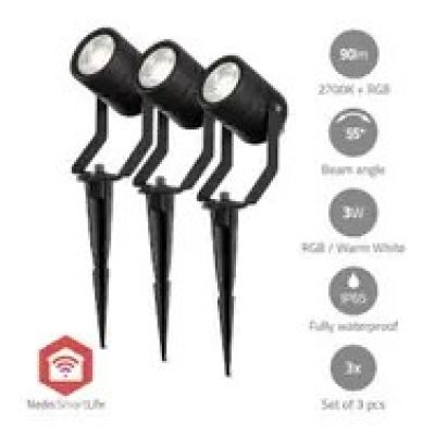 18. Nedis ZBLOS10RGBW3 Smartlife RGB Zigbee 3.0 3W 3-pack outdoor lamp