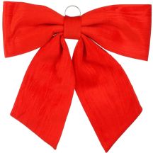 RED DECORATIVE BOW 67x72x9CM MICA